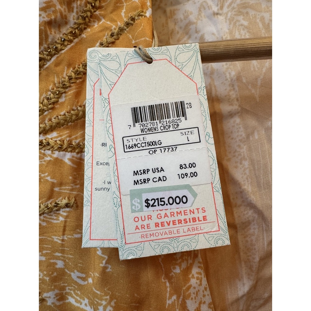 Maaji Palm Springs Golden Crop Top NWT Reversible Tie Front Resort Vacation Size - Picture 4 of 7